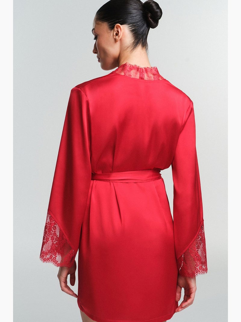 Roupão henna em renda penti Vermelho - Kiabi