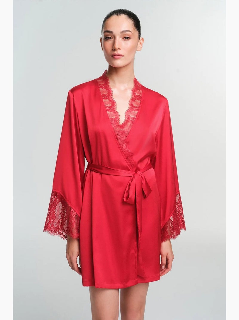 Roupão henna em renda penti Vermelho - Kiabi