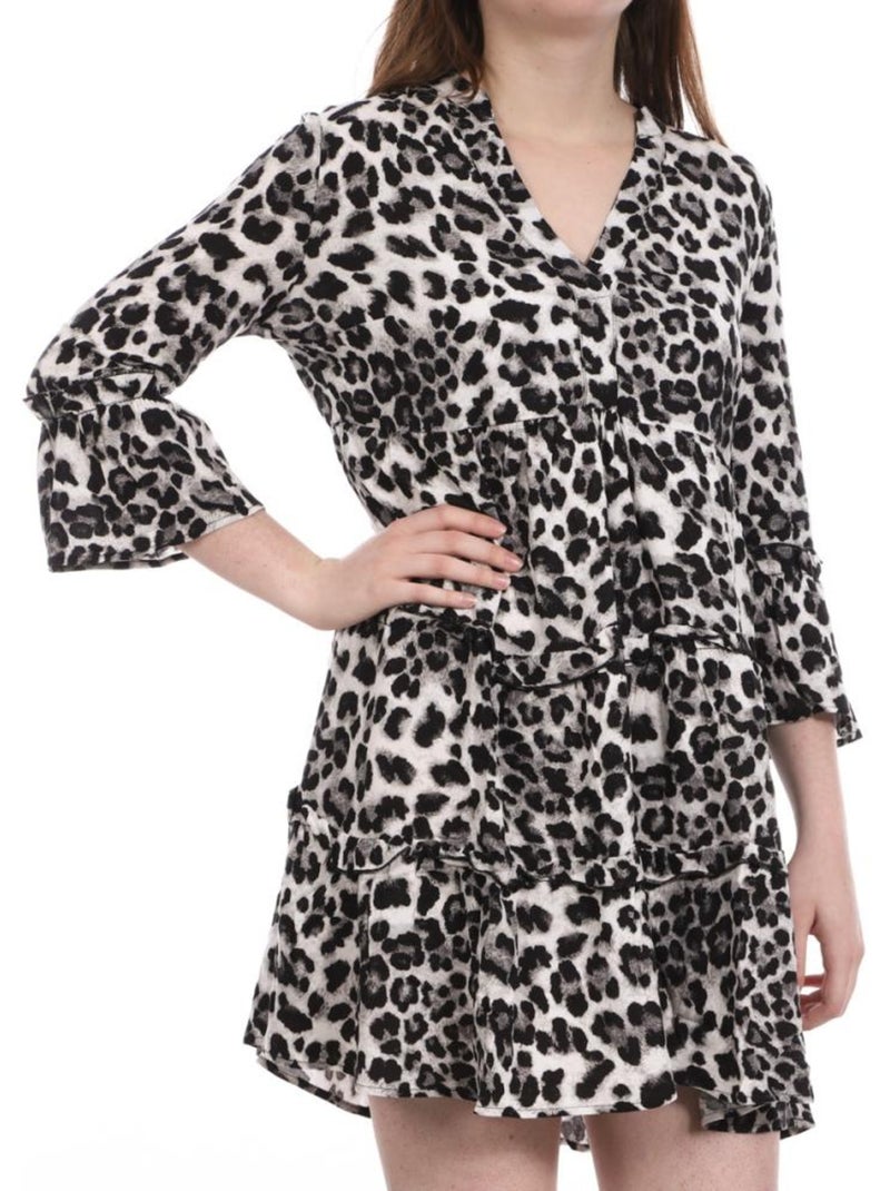 Roupão Leopardo Cinzento Feminino Vero Moda Easy Cinza-prateado - Kiabi