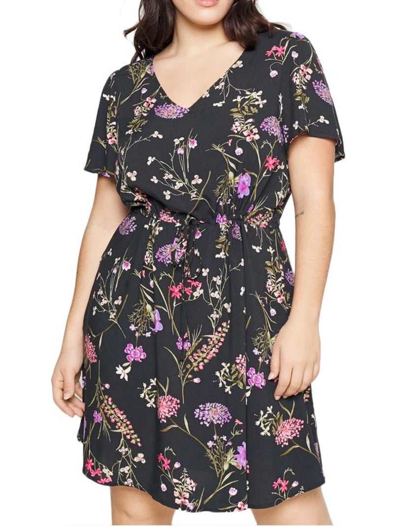 Roupão Preto com Padrões para Mulher Vero Moda Easy Preto Multicolorido - Kiabi