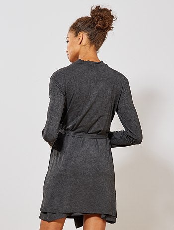 Roupão soltinho com detalhe em renda - Kiabi