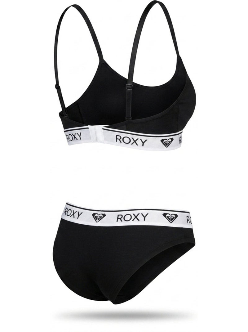 ROXY Conjunto Soutien Triângulo Cuecas Mulher Modal Licença Oficial Preto - Kiabi