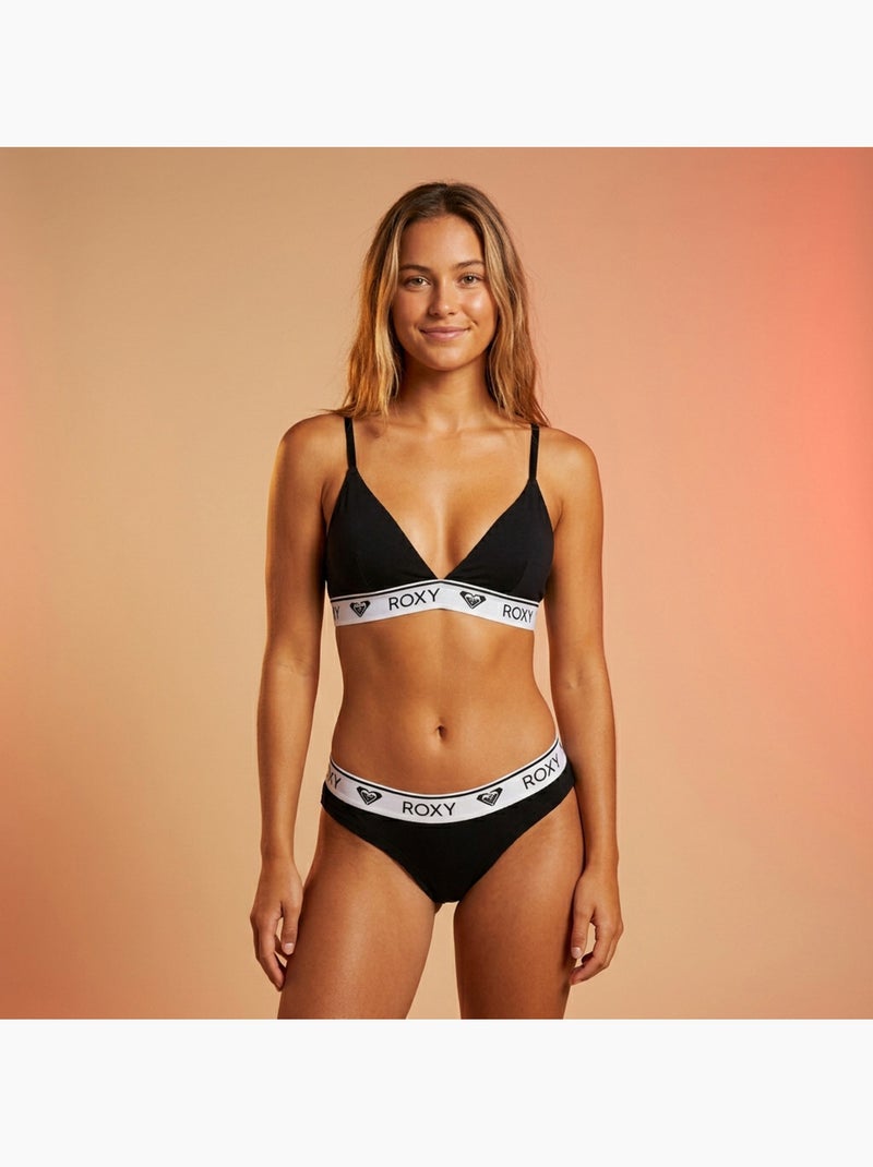 ROXY Conjunto Soutien Triângulo Cuecas Mulher Modal Licença Oficial Preto - Kiabi