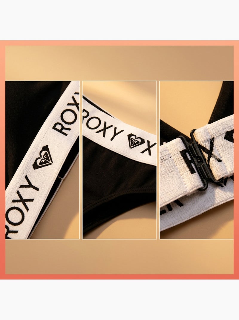 ROXY Conjunto Soutien Triângulo Cuecas Mulher Modal Licença Oficial Preto - Kiabi