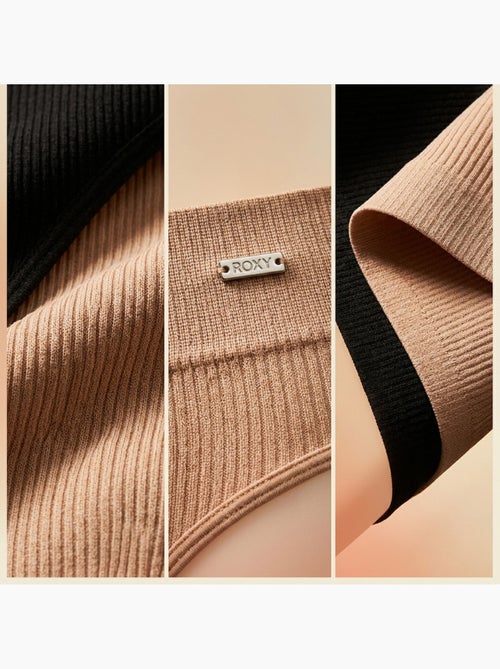Roxy cuecas seamless caneladas x4 - preto e cor de pele - Kiabi Roxy cuecas seamless caneladas x4 - preto e cor de pele - Kiabi