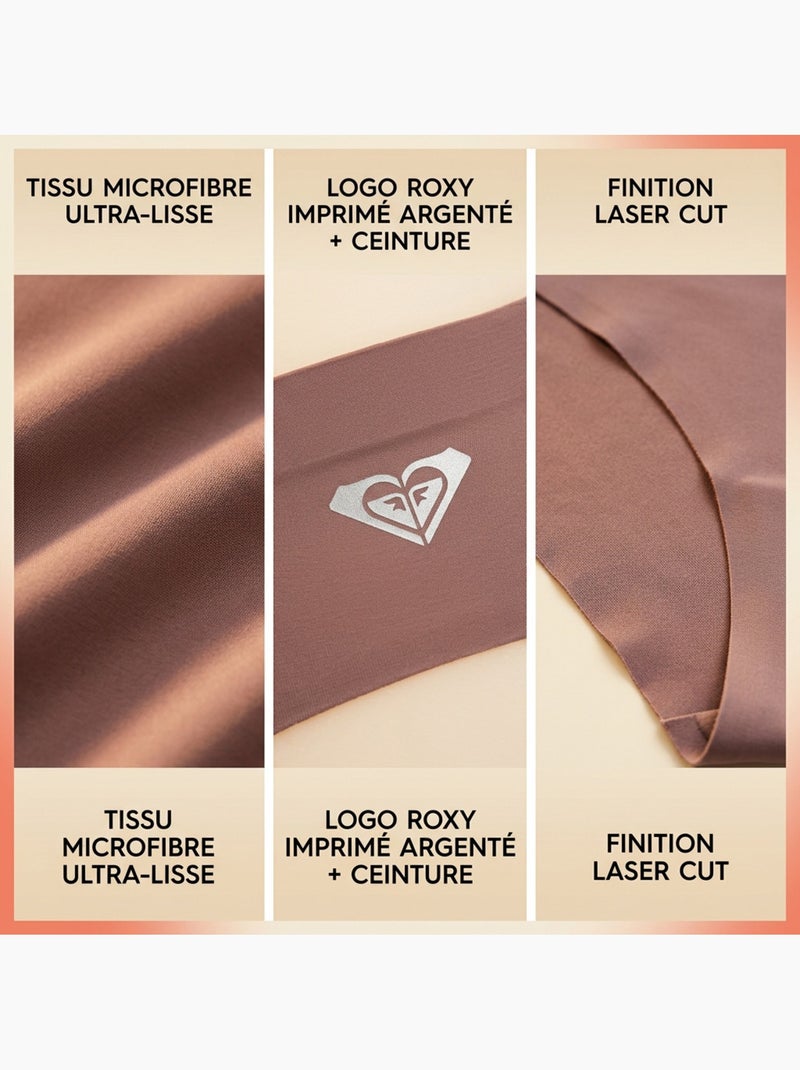 ROXY Pack Cuecas Microfibra Invisível Laser Cut x4 Malva - Kiabi