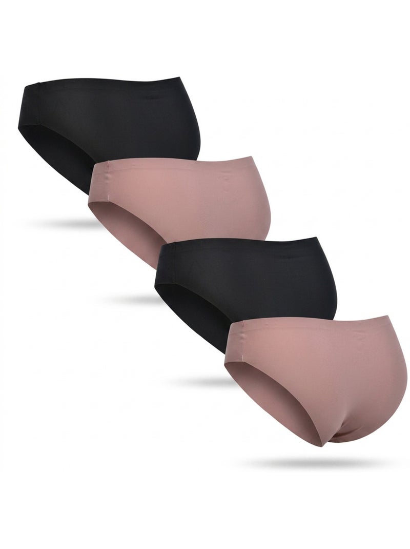 ROXY Pack Cuecas Microfibra Invisível Laser Cut x4 Malva - Kiabi