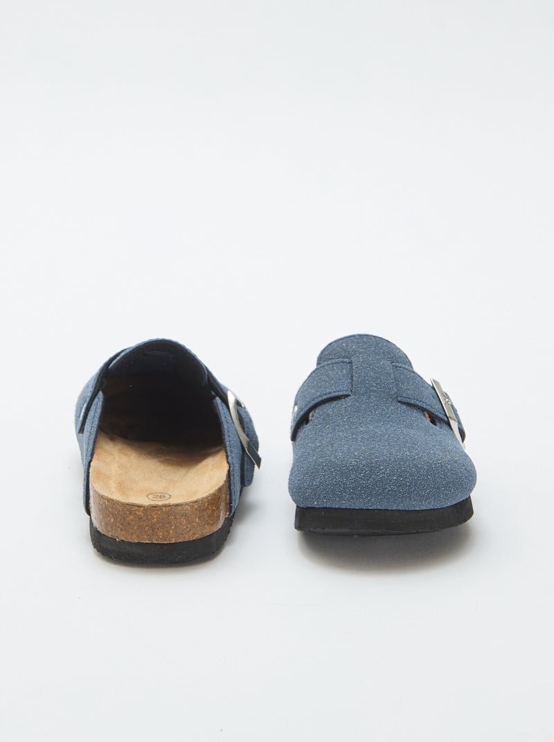 Sabots de camurça sintética com fivela Azul - Kiabi