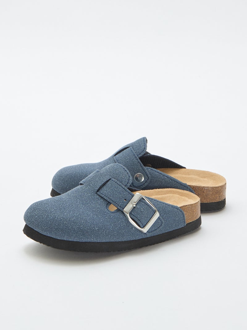 Sabots de camurça sintética com fivela Azul - Kiabi