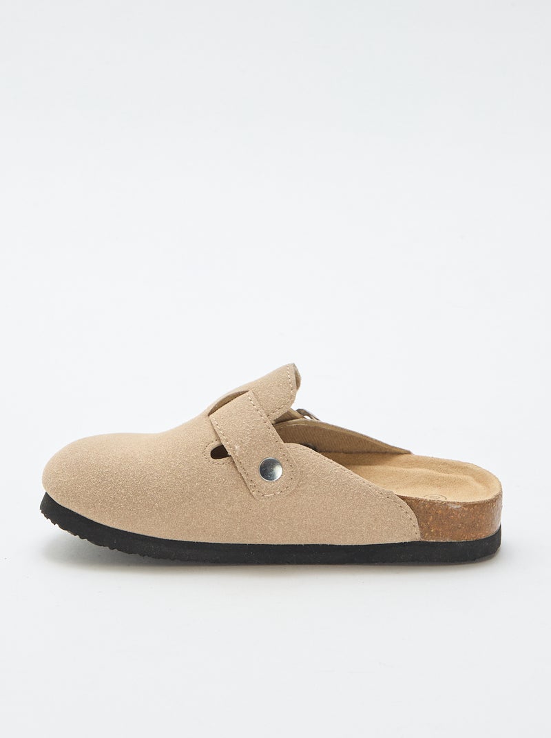 Sabots de camurça sintética com fivela Bege - Kiabi