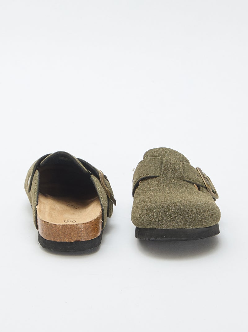 Sabots de camurça sintética com fivela Caqui - Kiabi