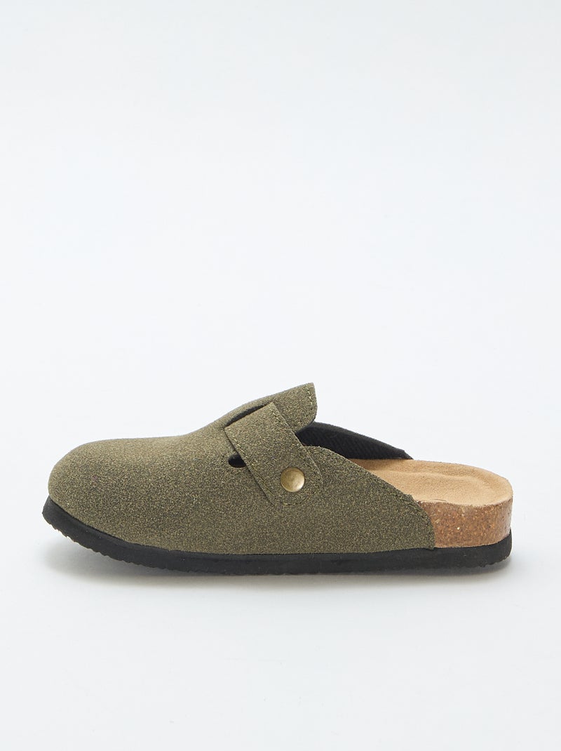 Sabots de camurça sintética com fivela Caqui - Kiabi