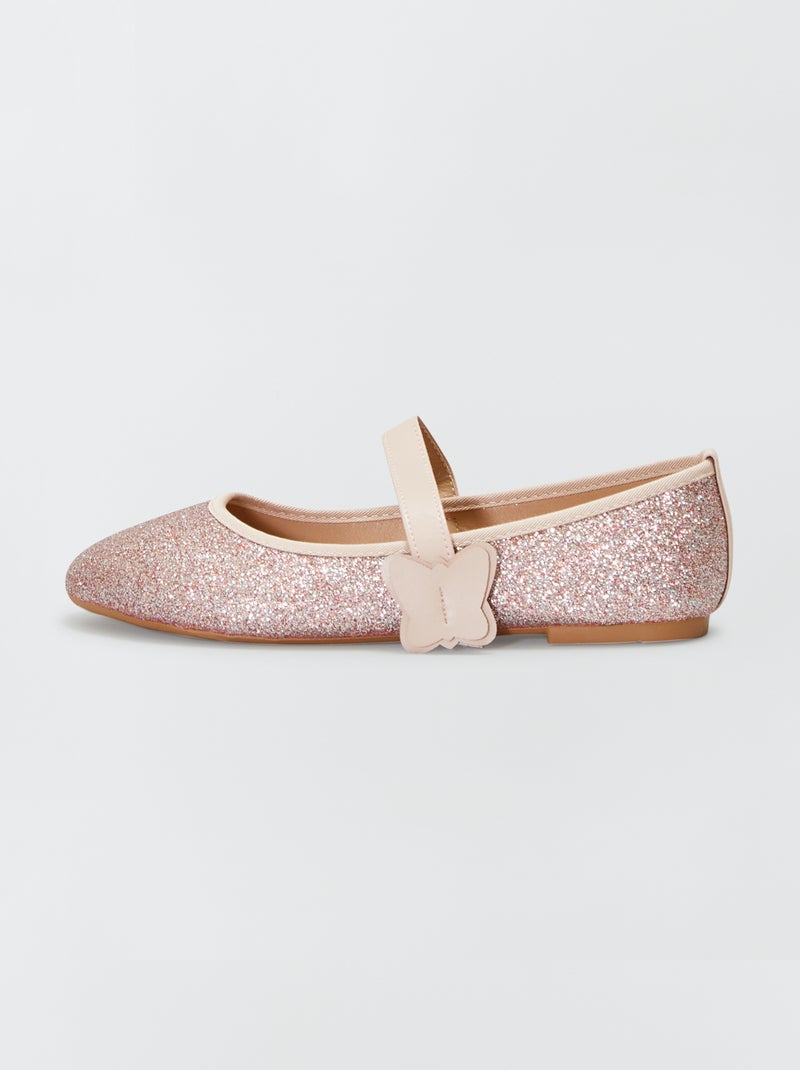 Sabrinas brilhantes com correia de tira de velcro Rosa - Kiabi