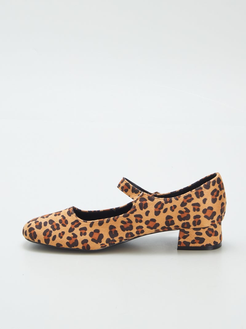 Sabrinas com saltos estampados 'leopardo' BEGE - Kiabi