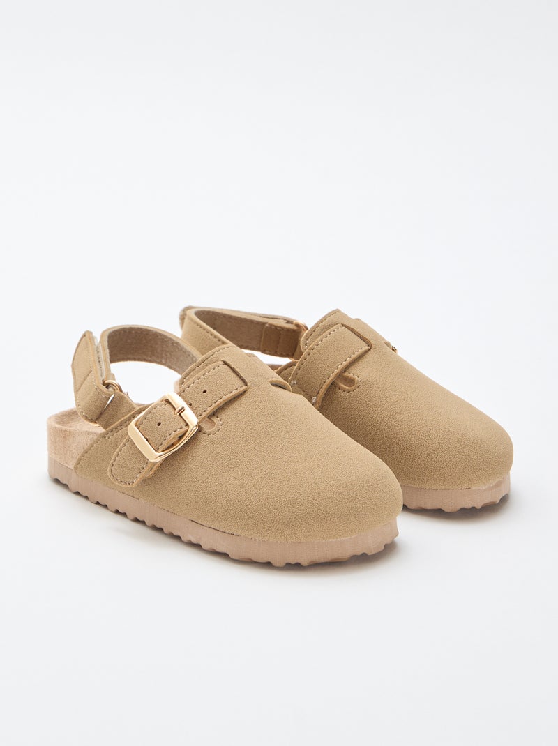 Sabrinas de camurça com velcro Bege - Kiabi