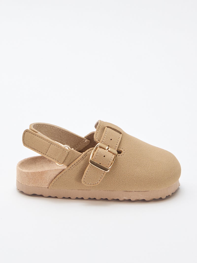 Sabrinas de camurça com velcro Bege - Kiabi