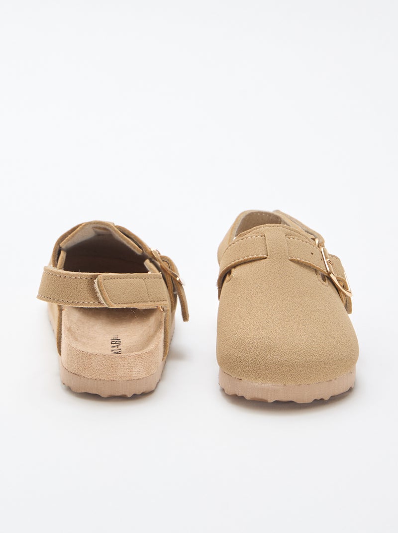 Sabrinas de camurça com velcro Bege - Kiabi