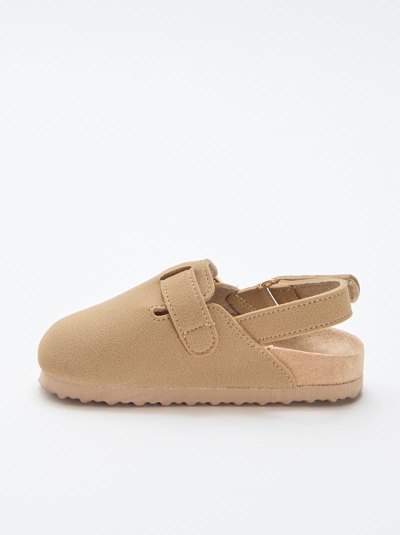 Sabrinas de camurça com velcro Bege - Kiabi