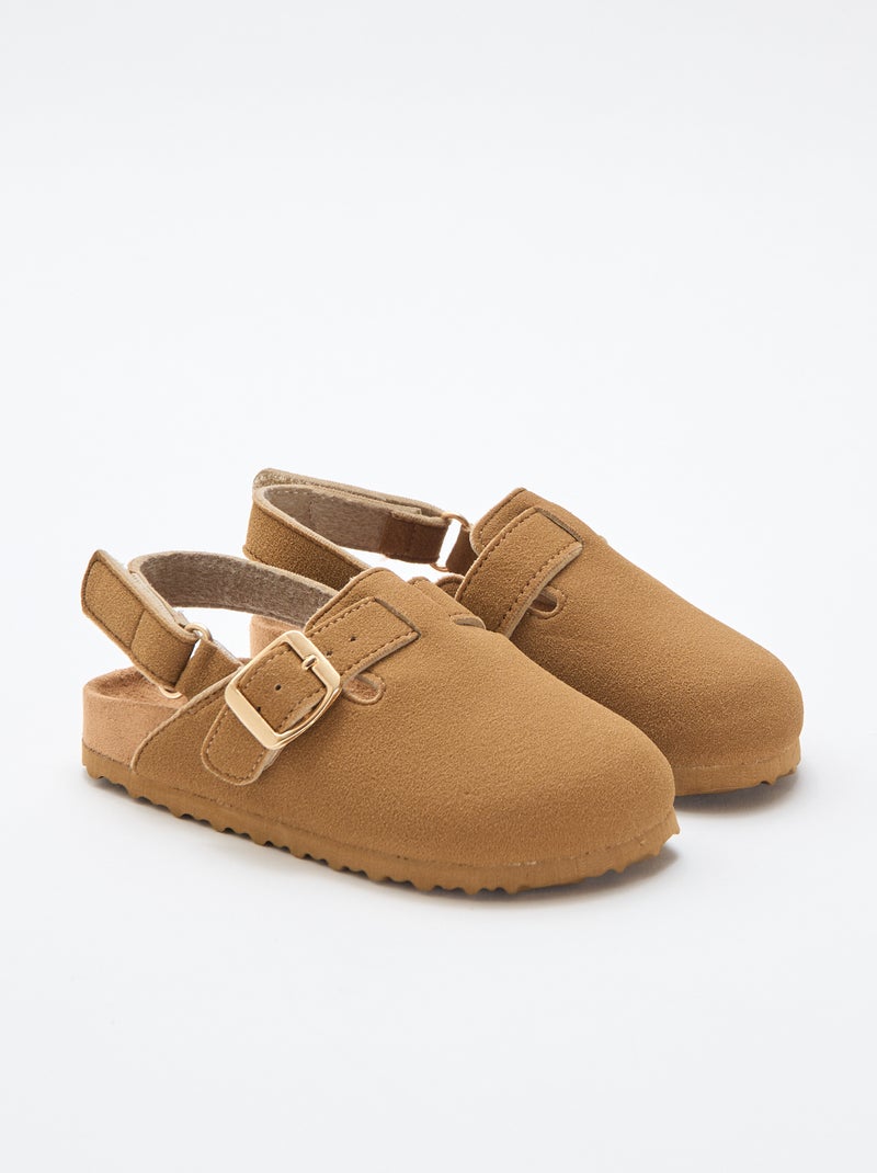 Sabrinas de camurça com velcro Castanho - Kiabi