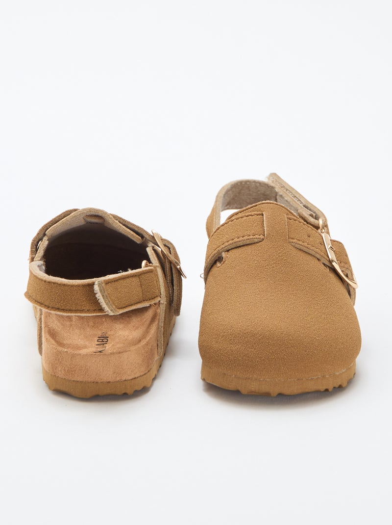 Sabrinas de camurça com velcro Castanho - Kiabi