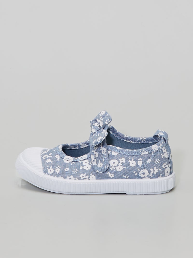 Sabrinas de lona com velcro Azul - Kiabi