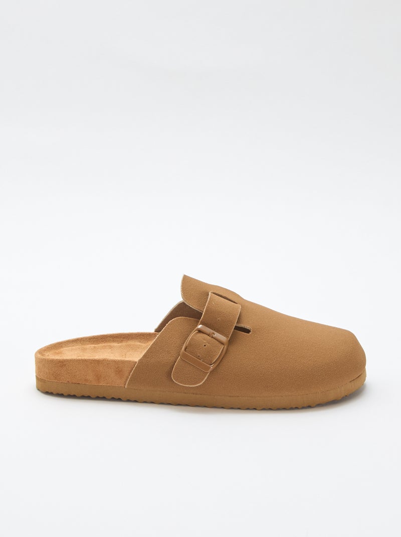 Sabrinas mules com efeito camurça Castanho - Kiabi
