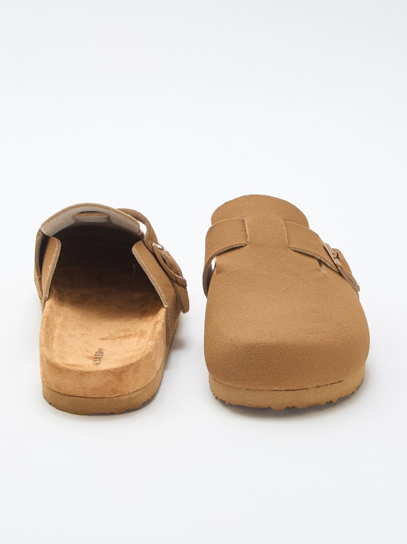 Sabrinas mules com efeito camurça Castanho - Kiabi