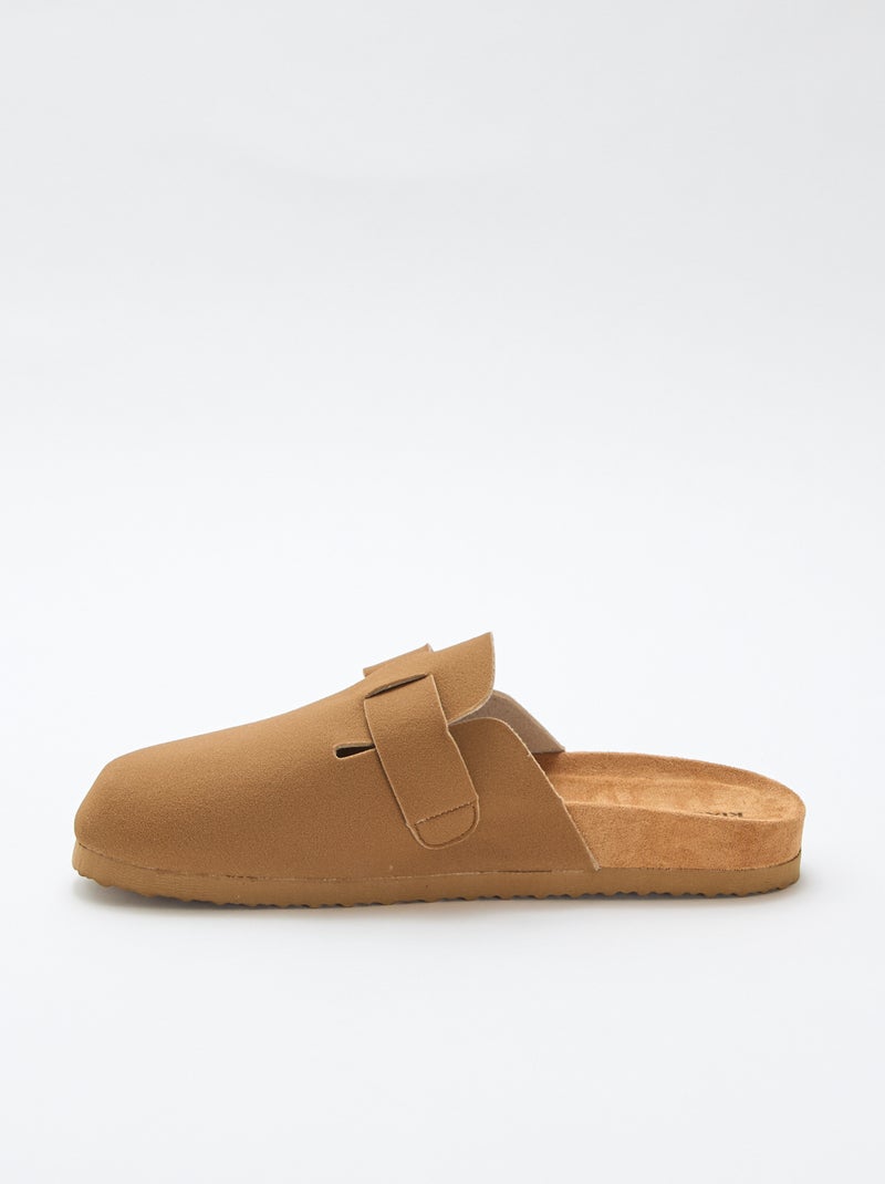 Sabrinas mules com efeito camurça Castanho - Kiabi