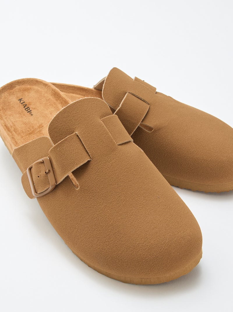 Sabrinas mules com efeito camurça Castanho - Kiabi