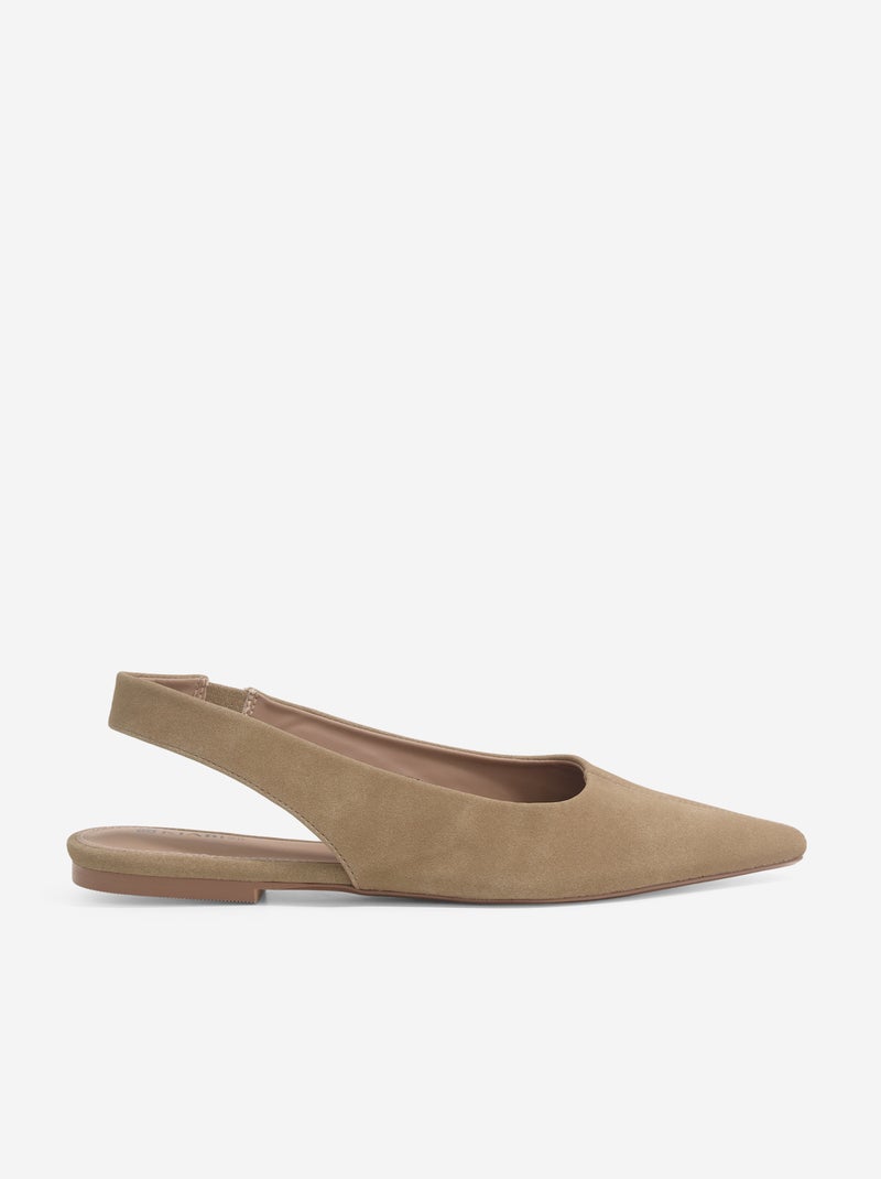 Sabrinas slingback lisas Castanho - Kiabi