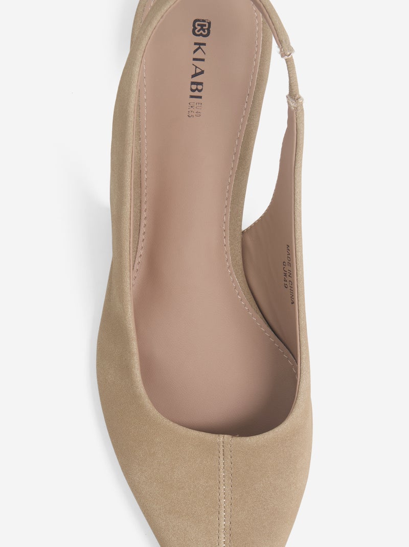 Sabrinas slingback lisas Castanho - Kiabi