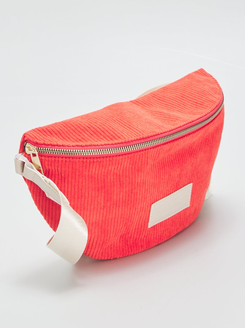 Saco banana de veludo com estampa bordada VERMELHO - Kiabi