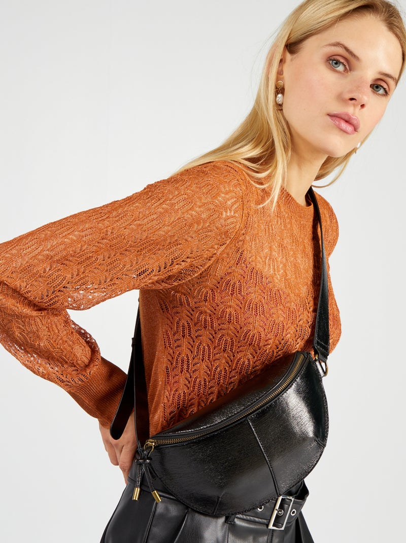 Saco banana glossy PRETO - Kiabi