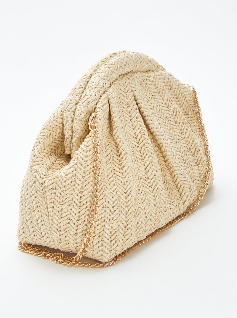 Saco com alça em ráfia BEGE - Kiabi