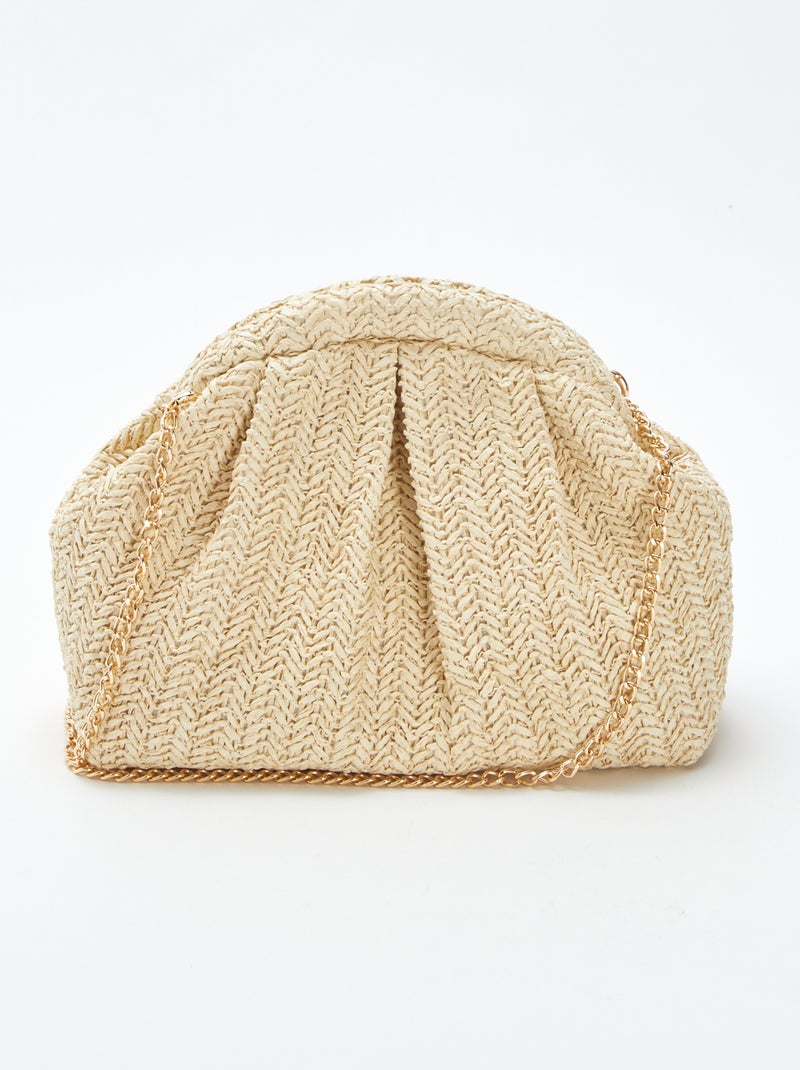 Saco com alça em ráfia BEGE - Kiabi