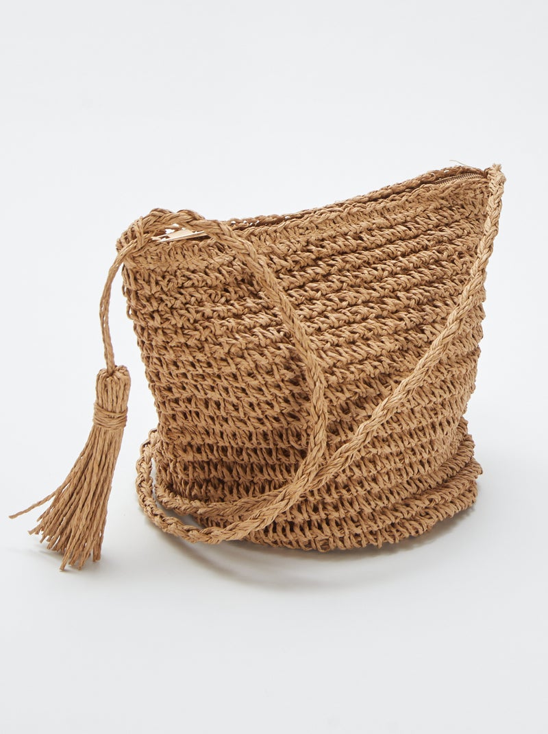 Saco com alça em ráfia BEGE - Kiabi