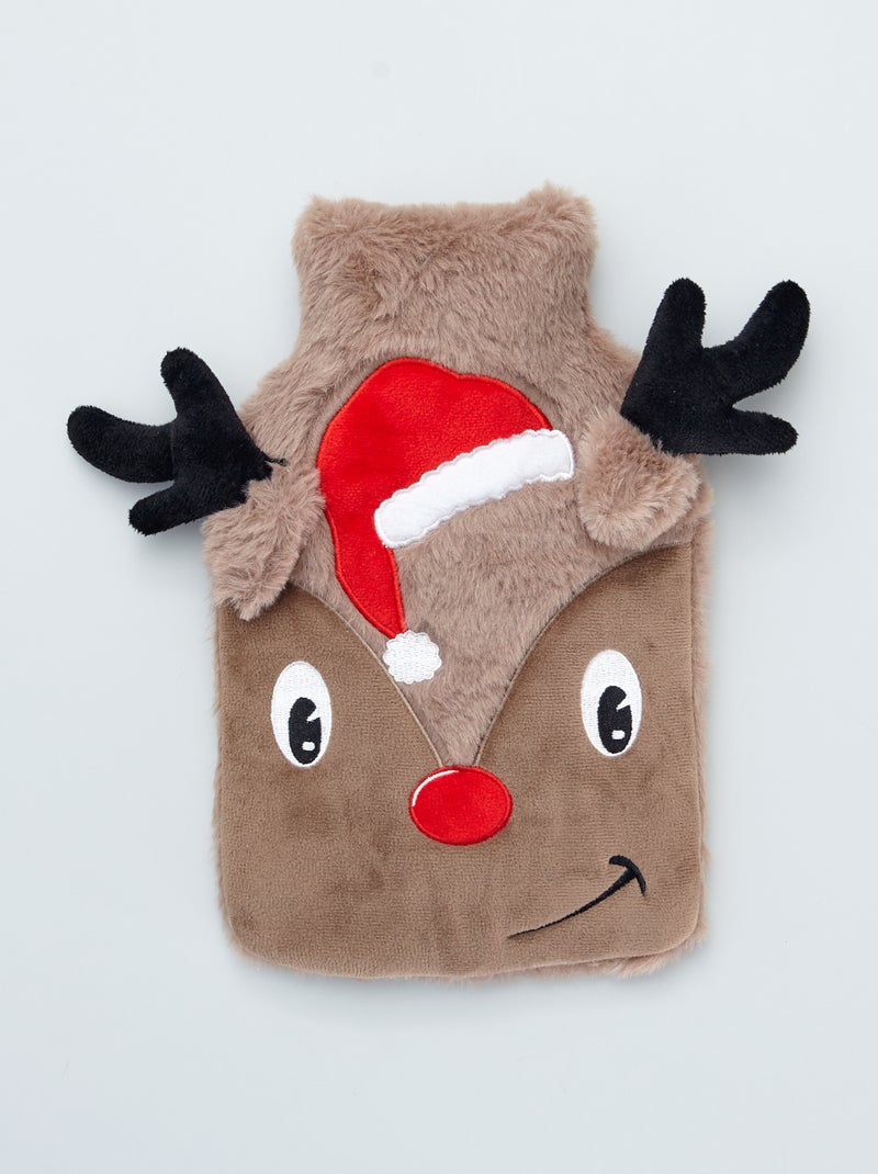 Saco de água quente de Natal em imitação de pelo Marrom - Kiabi