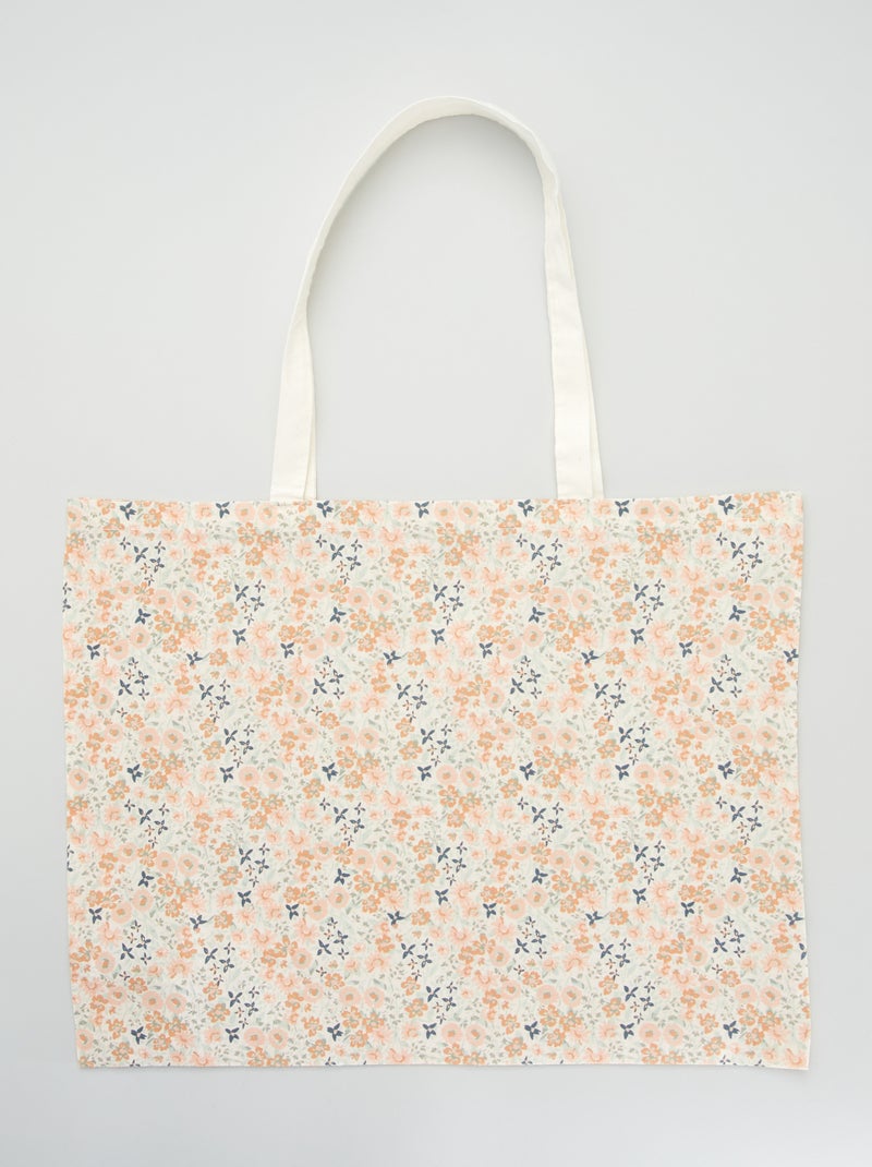 Saco de alças estampado BRANCO - Kiabi