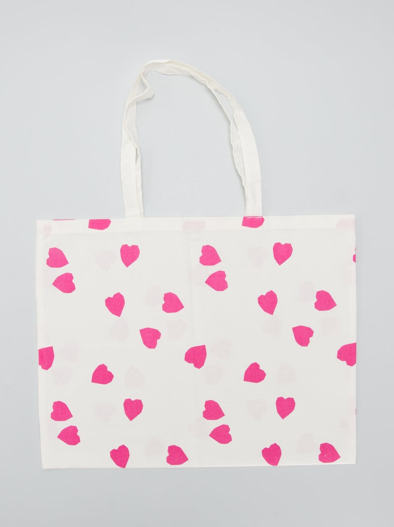 Saco de alças estampado BRANCO - Kiabi