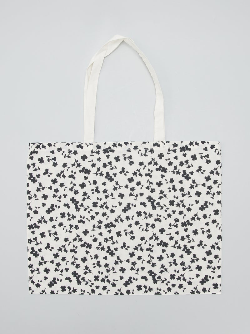 Saco de alças estampado BRANCO - Kiabi