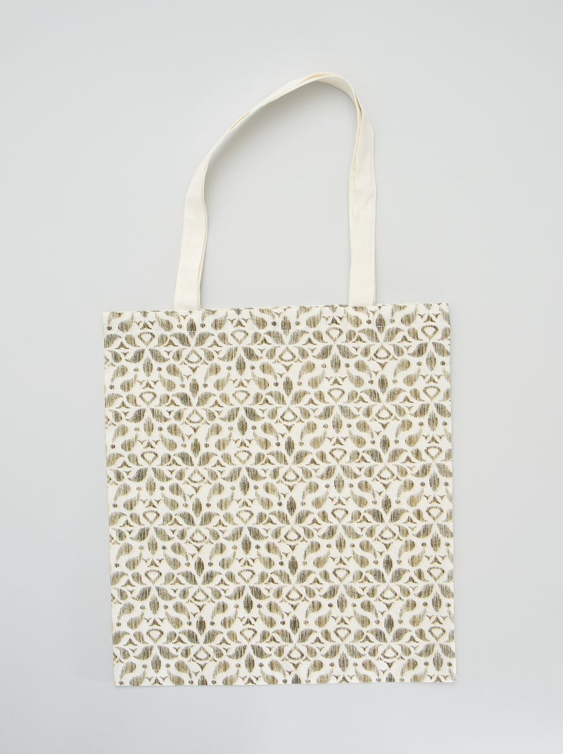 Saco de alças estampado BRANCO - Kiabi