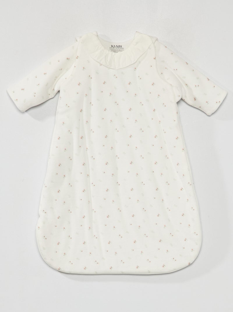 Saco de bebé de veludo com estampado  - TOG 2.5 BRANCO - Kiabi