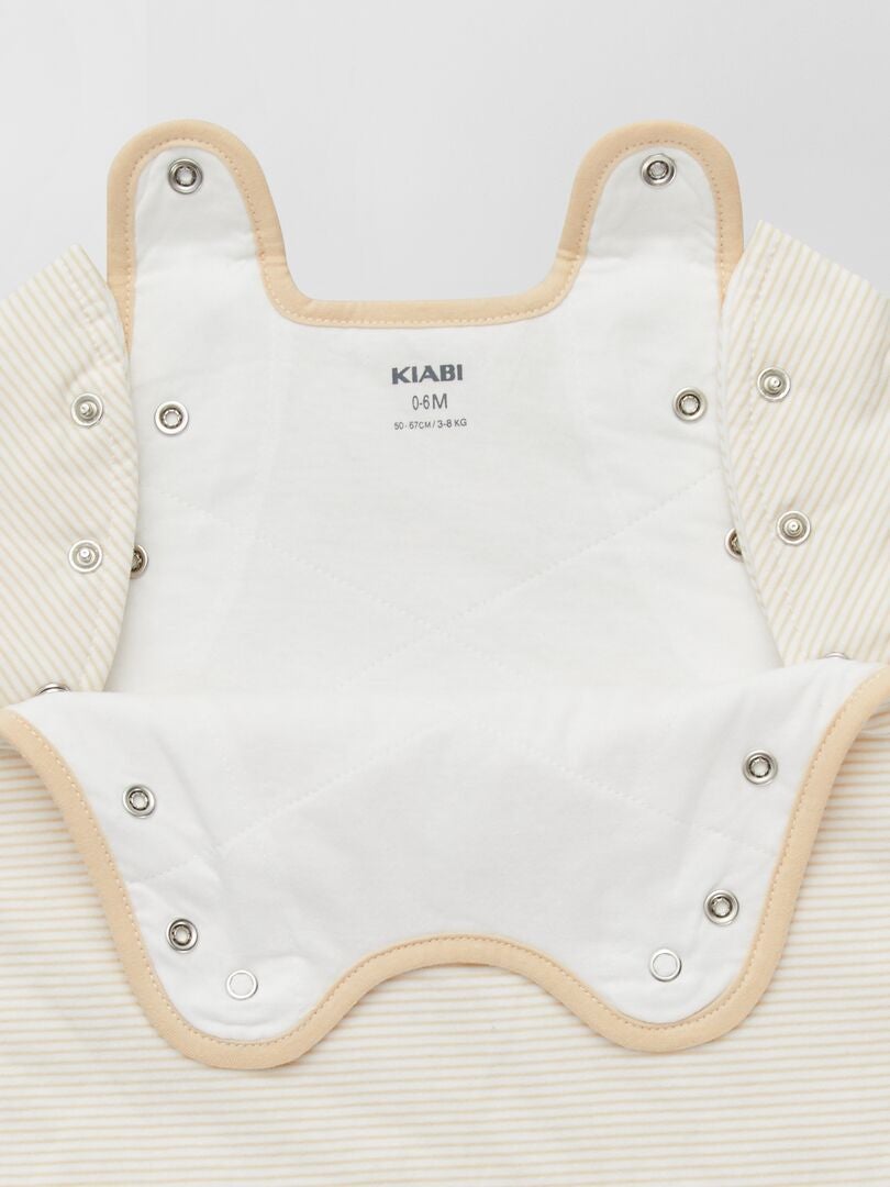 Saco de bebé em jersey às riscas BRANCO - Kiabi