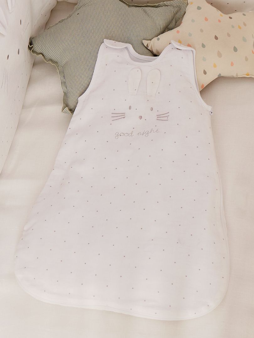 Saco de bebé leve em tecido de puro algodão Branco - Kiabi
