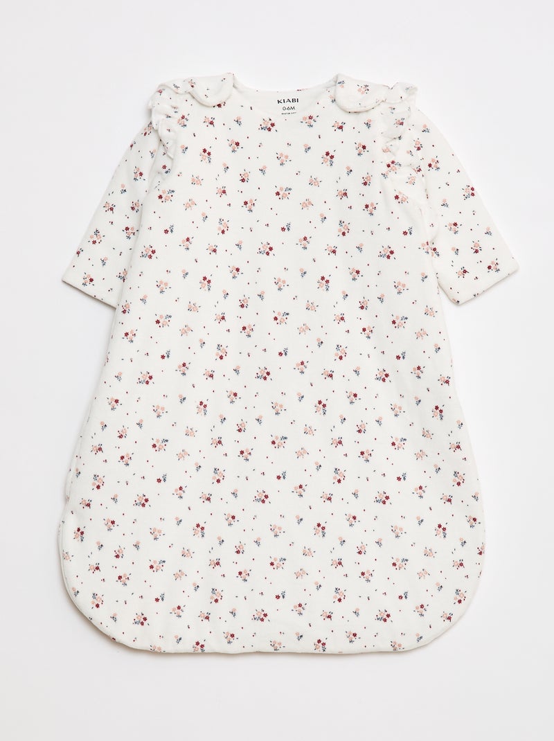Saco de bebé quente com mangas amovíveis e motivo às flores Branco - Kiabi