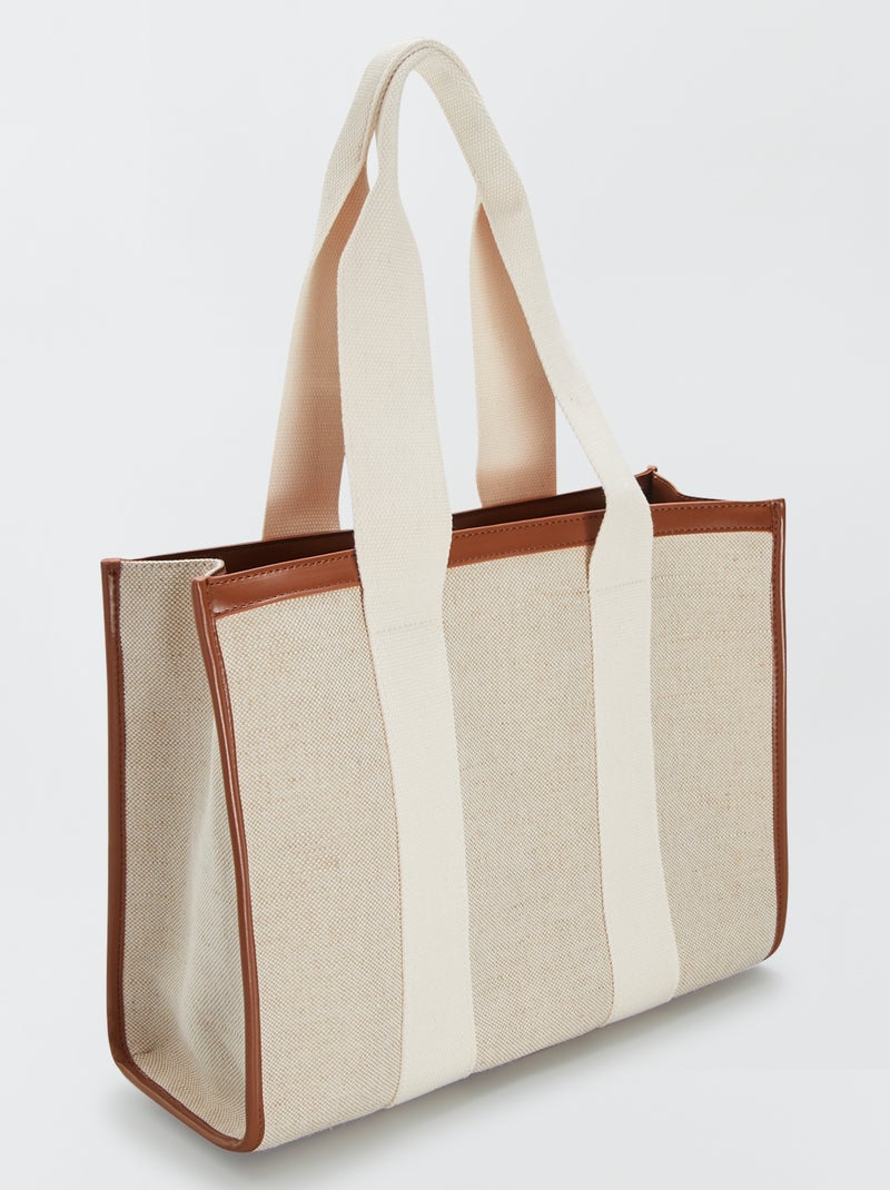 Saco de compras em tecido bege - Kiabi