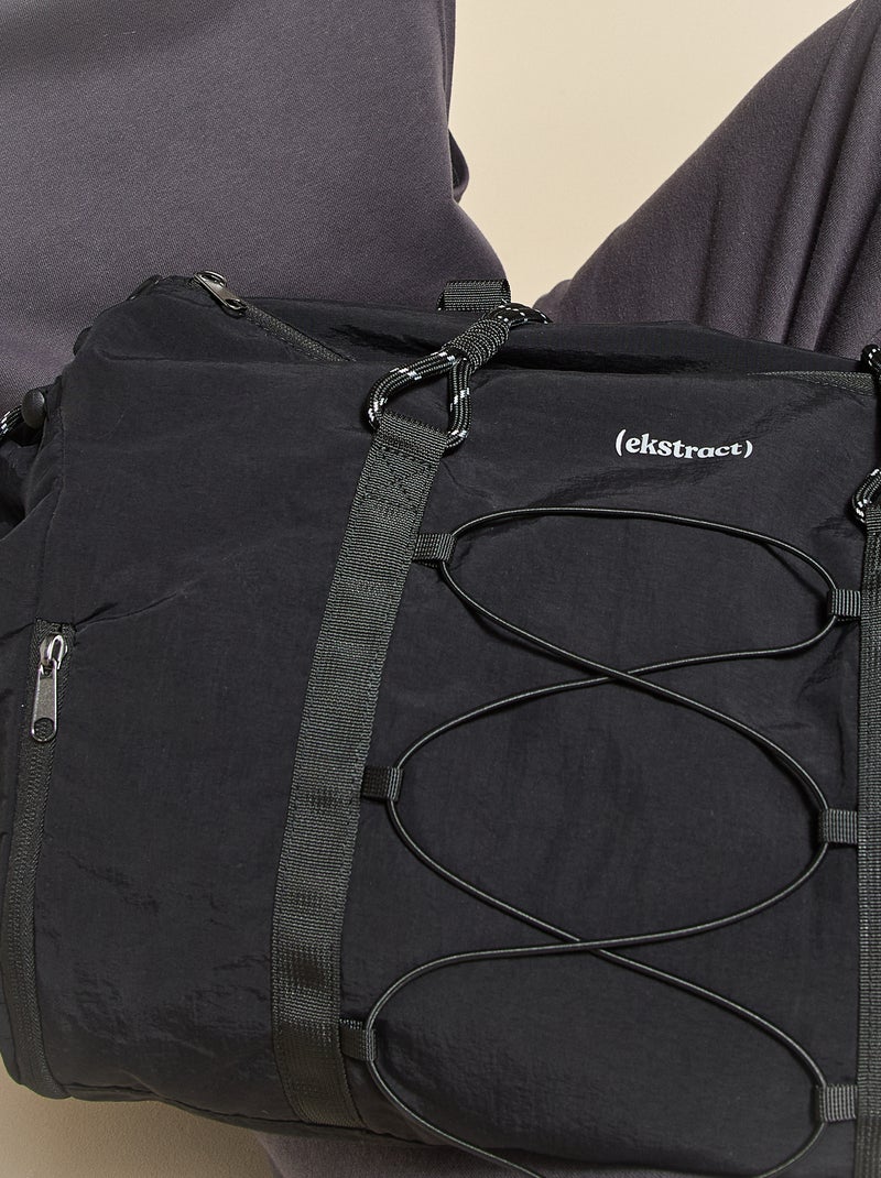 Saco de desporto (ekstract) com bolsos exteriores e compartimento para sapatos Preto - Kiabi