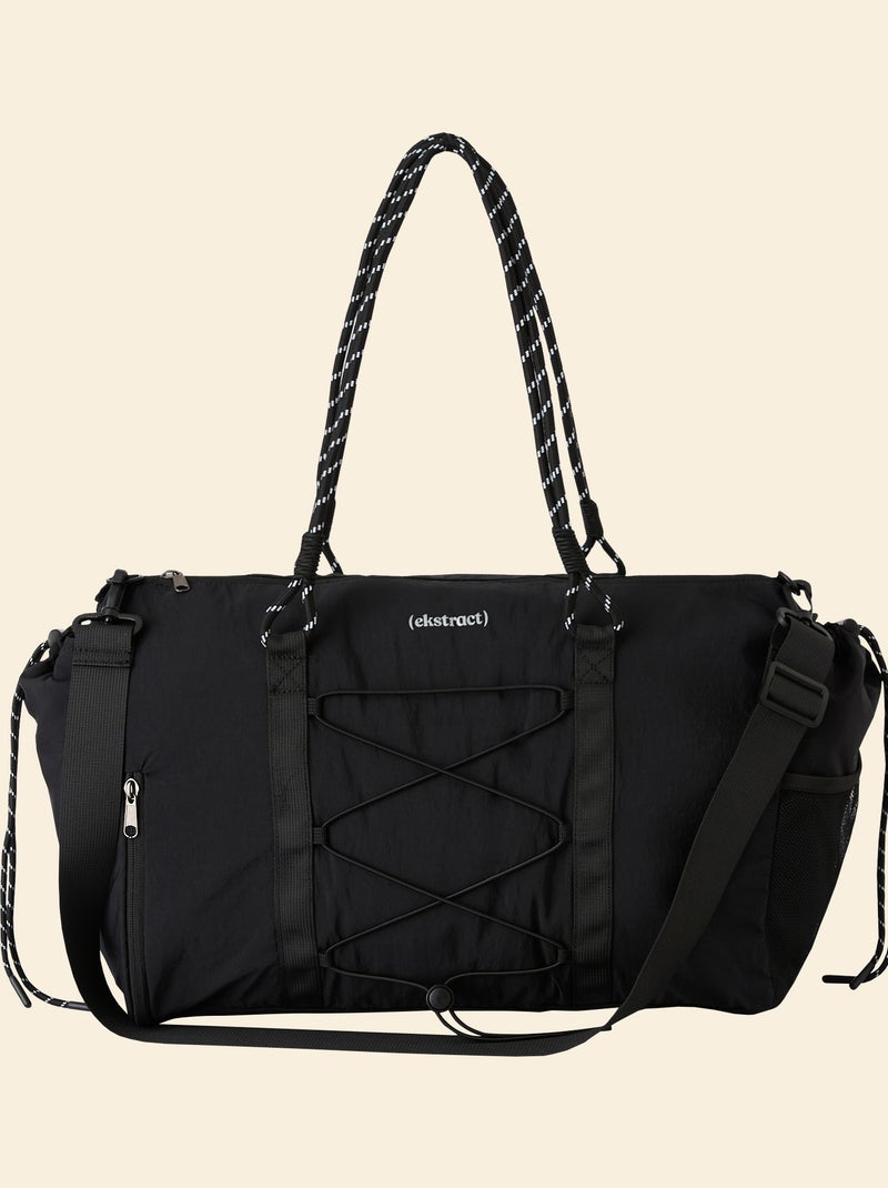 Saco de desporto (ekstract) com bolsos exteriores e compartimento para sapatos Preto - Kiabi