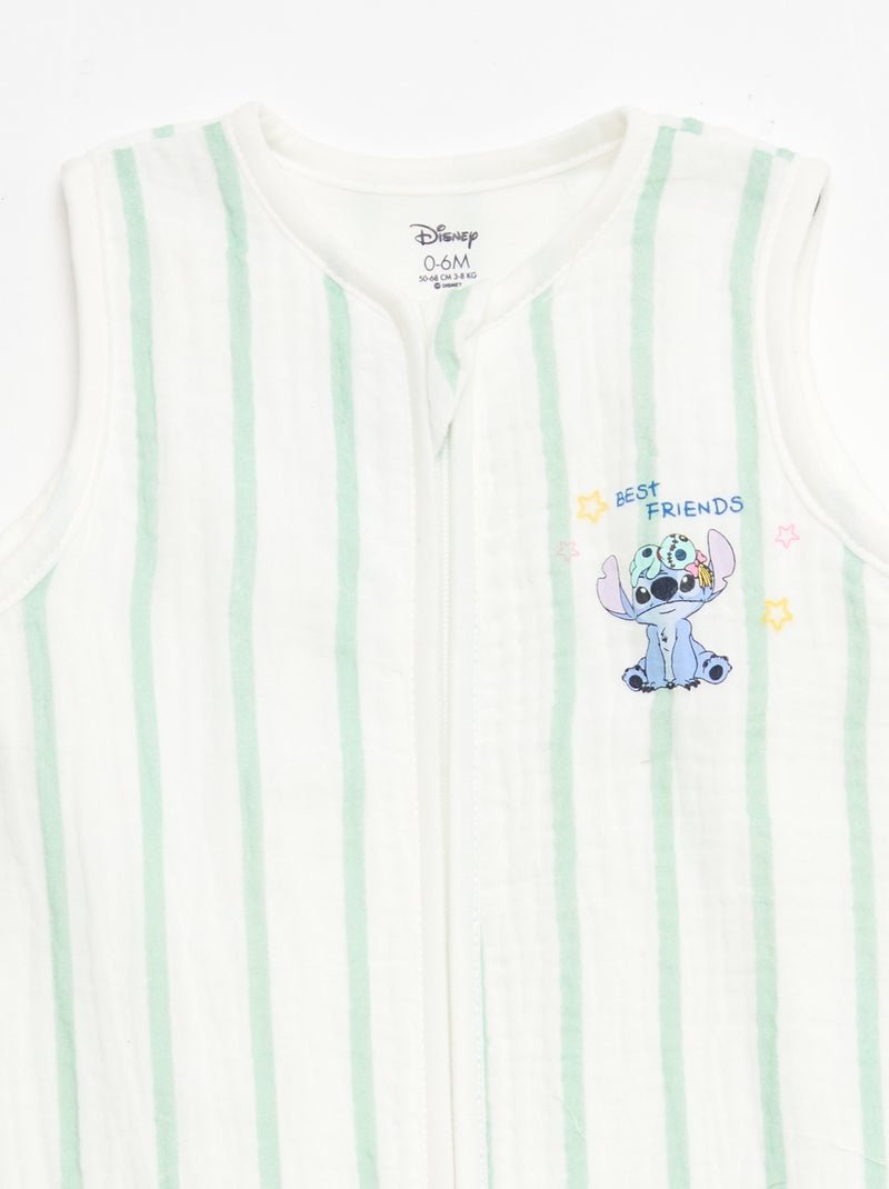 Saco de dormir com fecho sem mangas 'Disney' 'Stitch' em veludo Verde - Kiabi