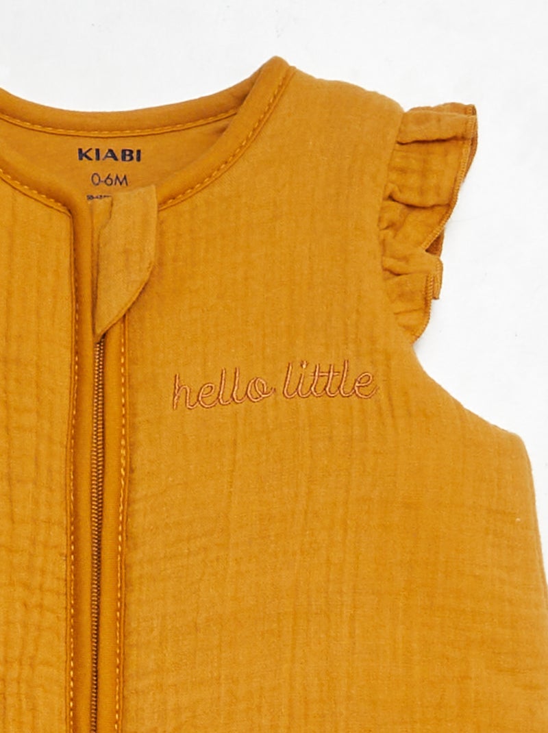 Saco de dormir de musselina de algodão sem mangas TOG 2 AMARELO - Kiabi